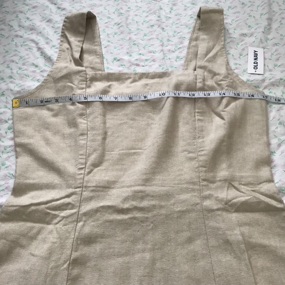 NWT Old Navy Square Neck Linen Blend Mini Dress Tan Brown M Petite - Picture 8 of 16
